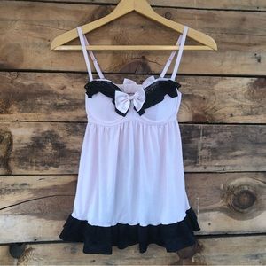 Victoria’s Secret Pink & Black Babydoll with Matching Panties